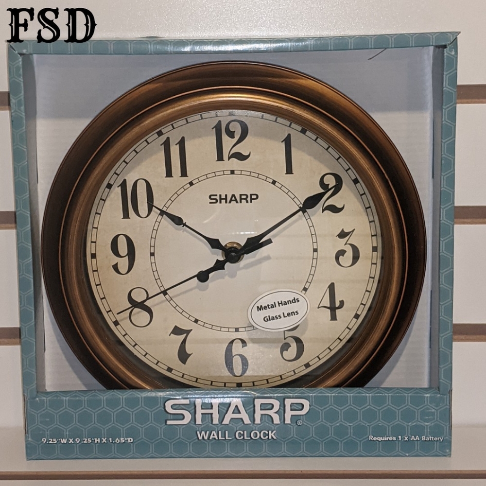 Sharp Wall Clock- Bronze Old English